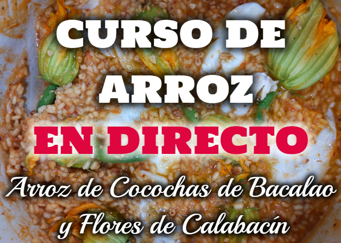 CURSO DE ARROZ DE COCOCHAS DE BACALAO CON FLORES DE CALABACÍN, CON MANUEL ALONSO CURSO DE ARROZ DE COCOCHAS DE BACALAO CON FLORES DE CALABACÍN, CON MANUEL ALONSO